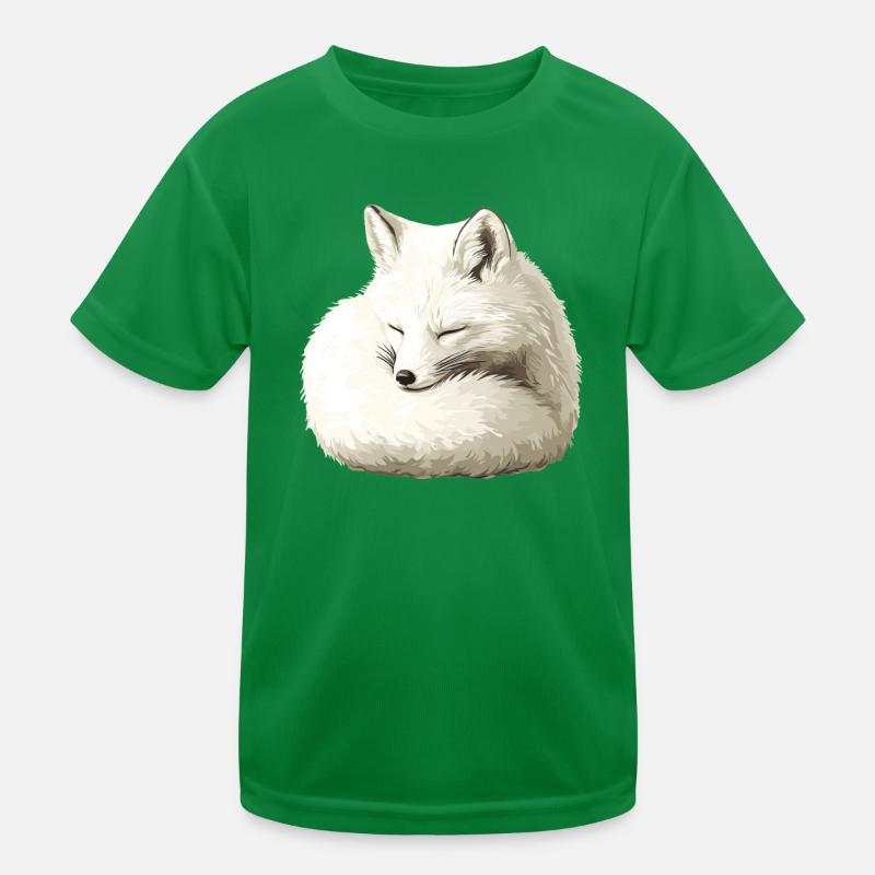 Sleeping Winter Fox Kids Functional T-Shirt