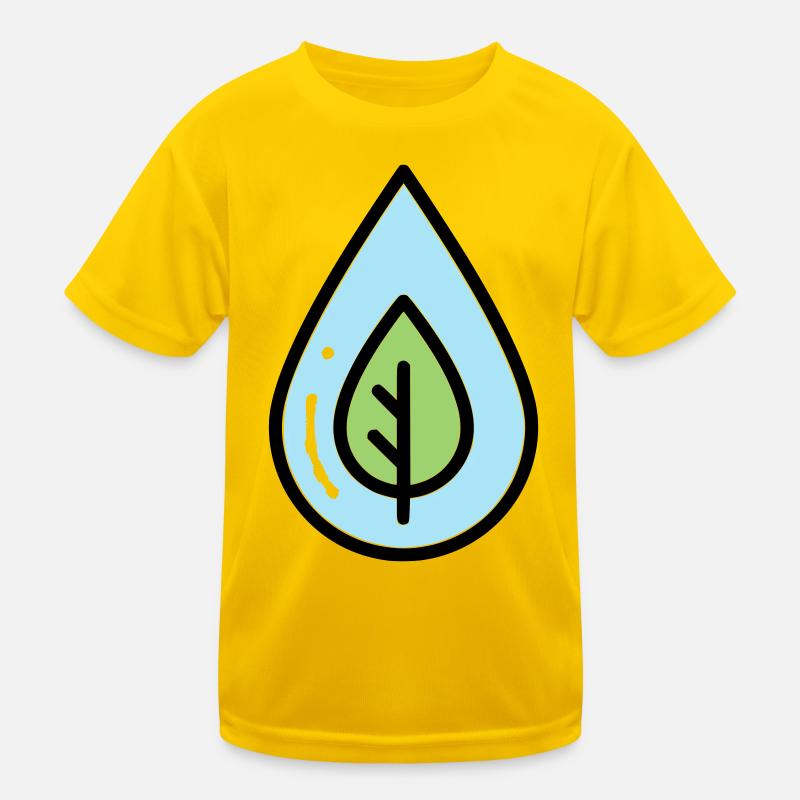 Water Drop Leaf Eco Kids Functional T-Shirt