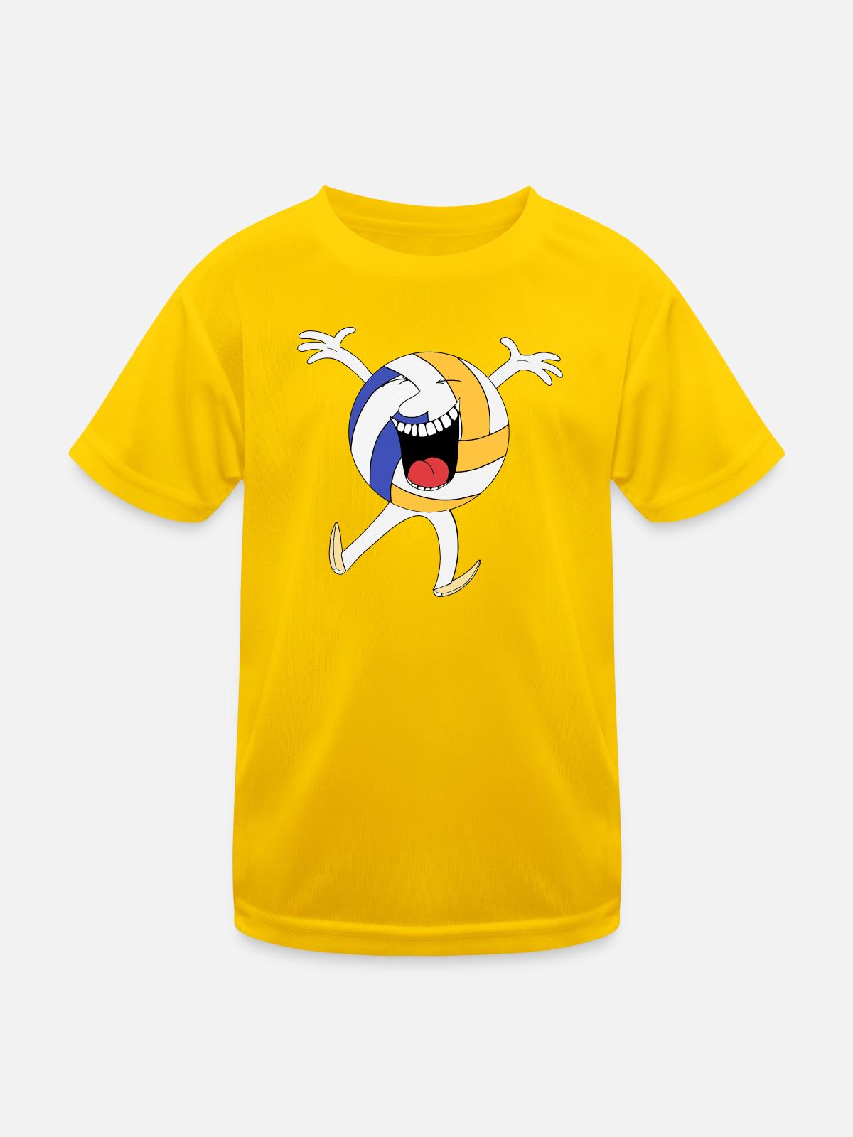 Volley Cheer Maskottchen - Kinder Funktions-T-Shirt - Eigelb - Vorne