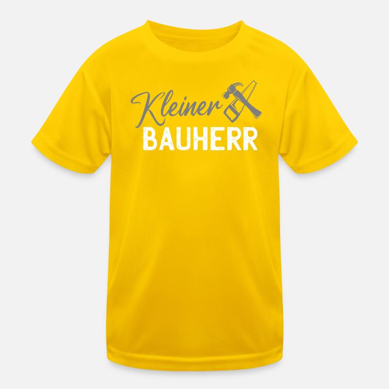 Small Builder Tool Design - Kids Functional T-Shirt - egg yellow