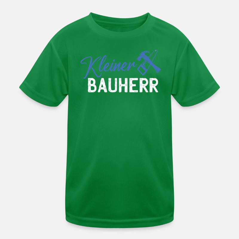 Small builder logo with hammer and saw Kids Functional T-Shirt