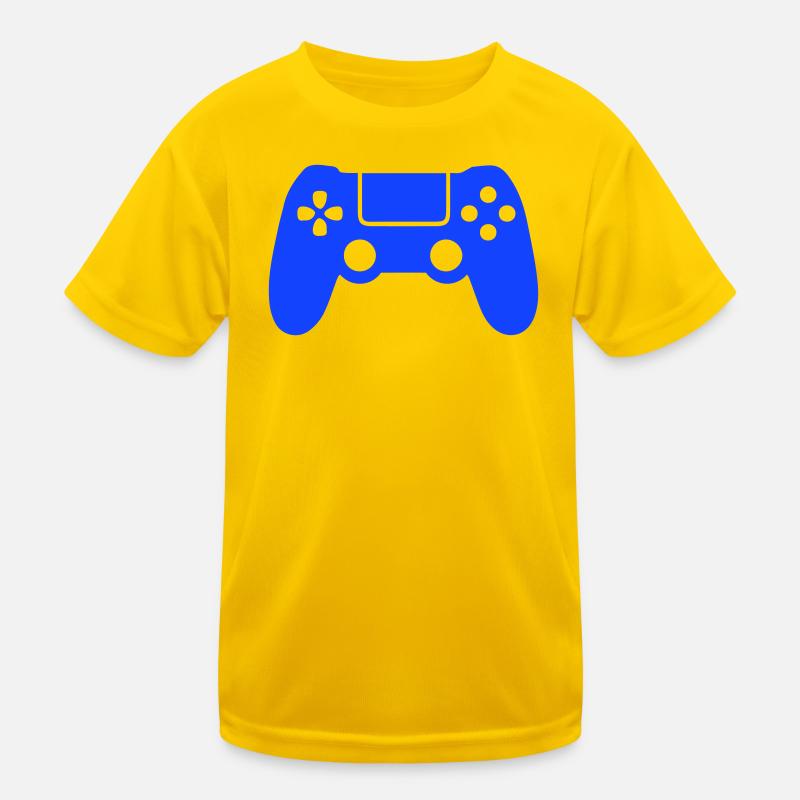 Blaues Gaming-Controller Silhouette Kinder Funktions-T-Shirt