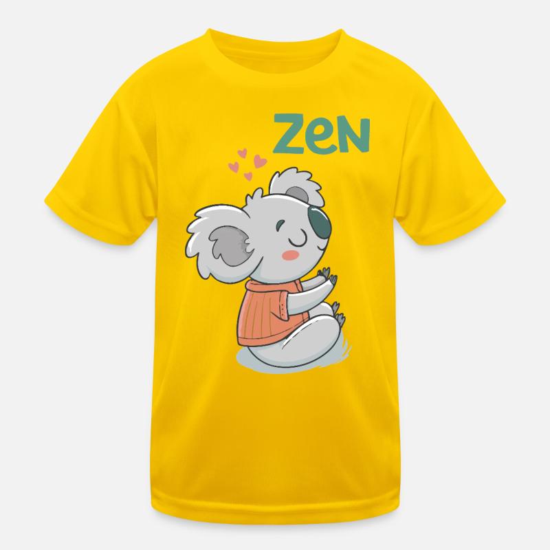 Koala Zen im orangefarbenen Pullover Kinder Funktions-T-Shirt