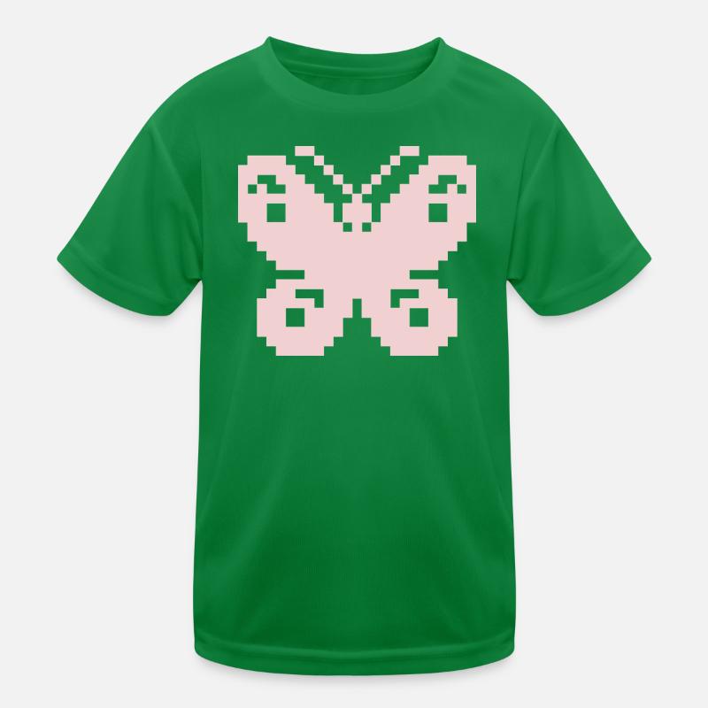 Pixel Pink Butterfly Kinder Funktions-T-Shirt
