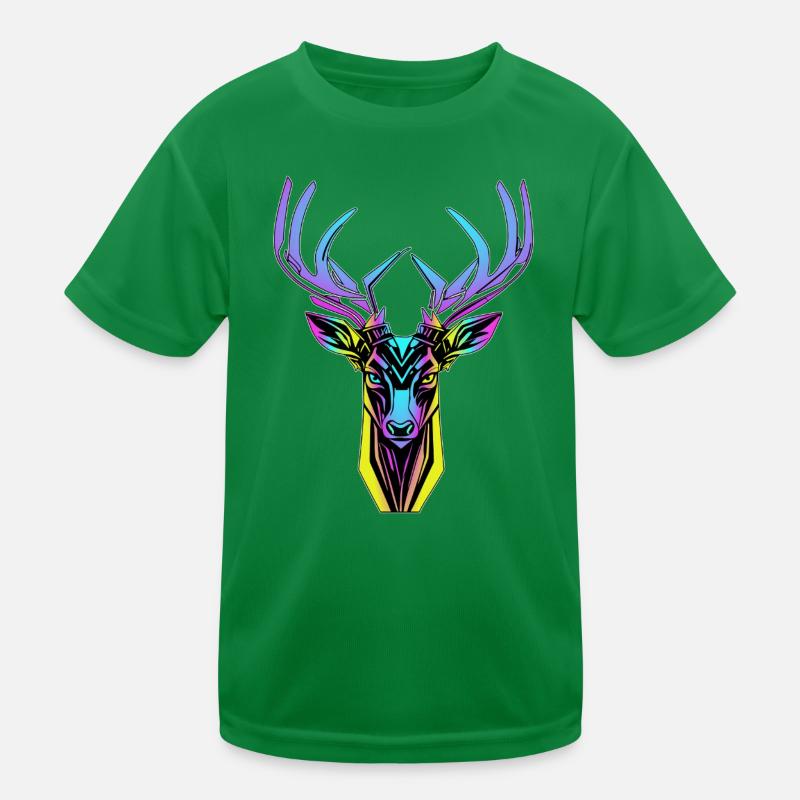 Tête de Cerf Néon T-shirt sport Enfant