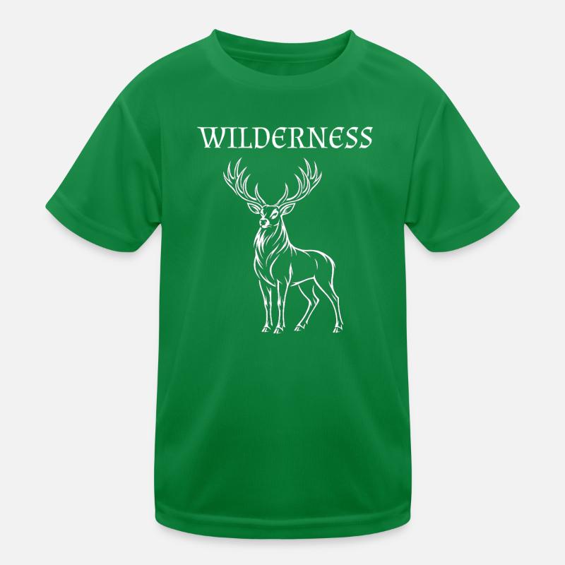 Hirschsilhouette - Wilderness Kinder Funktions-T-Shirt