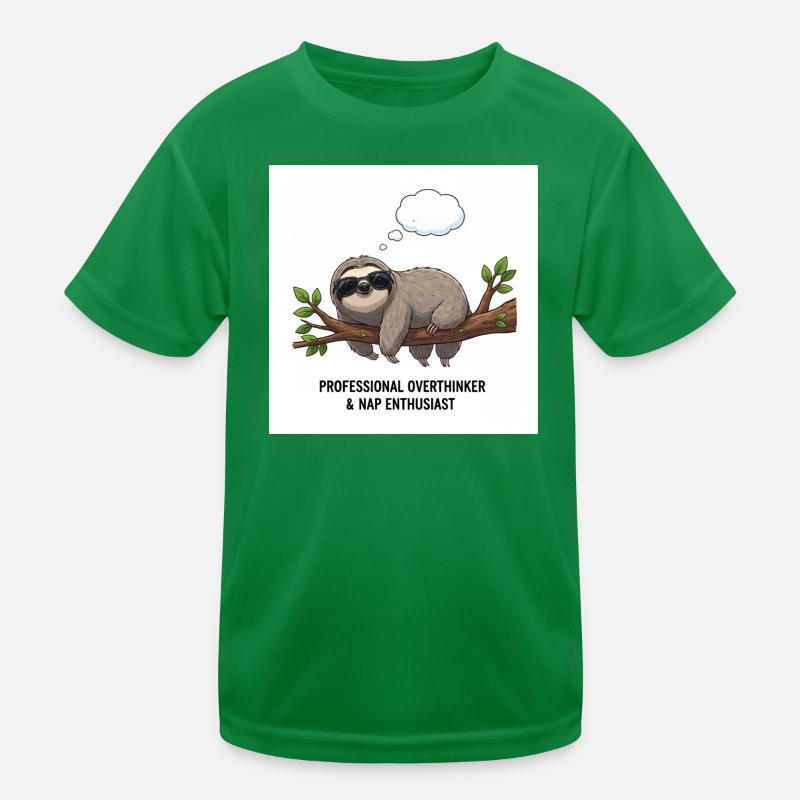 Sloth thinker on Tak Kids Functional T-Shirt