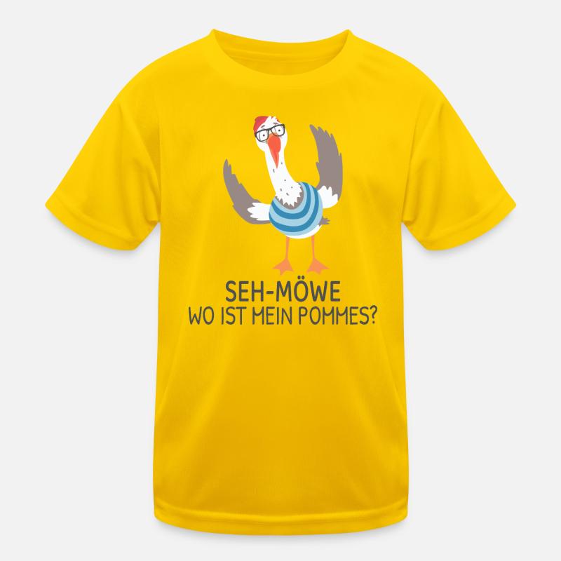 SEH-MÖWE Where's my fries? Funny Seagull Kids Functional T-Shirt