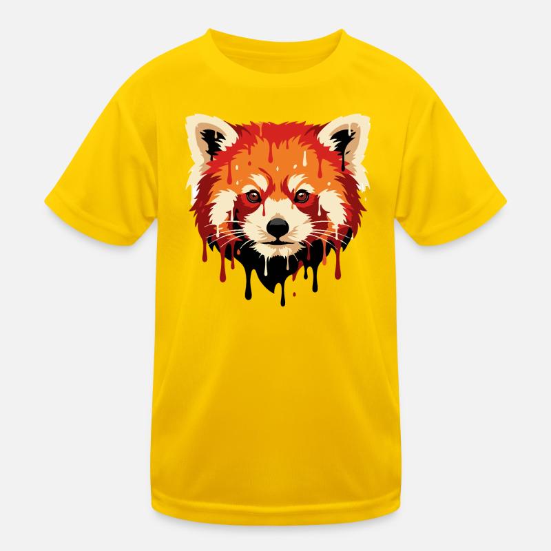 Roter Pander Kopf Art Portrait Kinder Funktions-T-Shirt