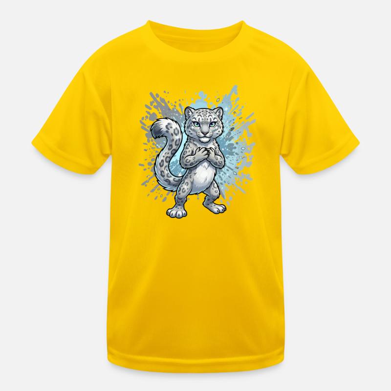 Schneeleopard Jungtier Splash Kinder Funktions-T-Shirt