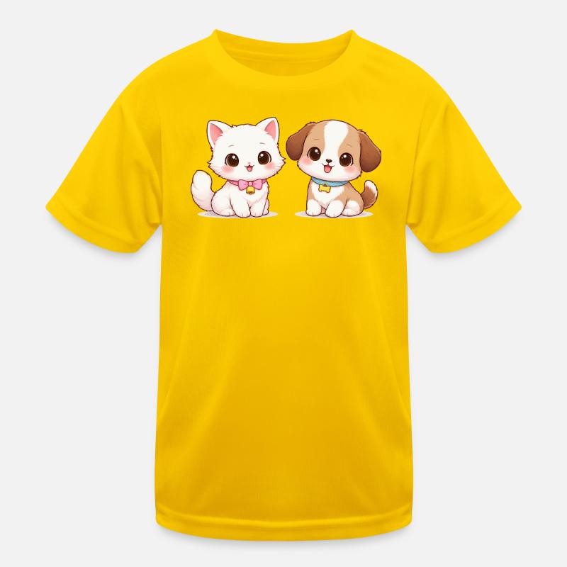 Dessin Chat Chien T-shirt sport Enfant