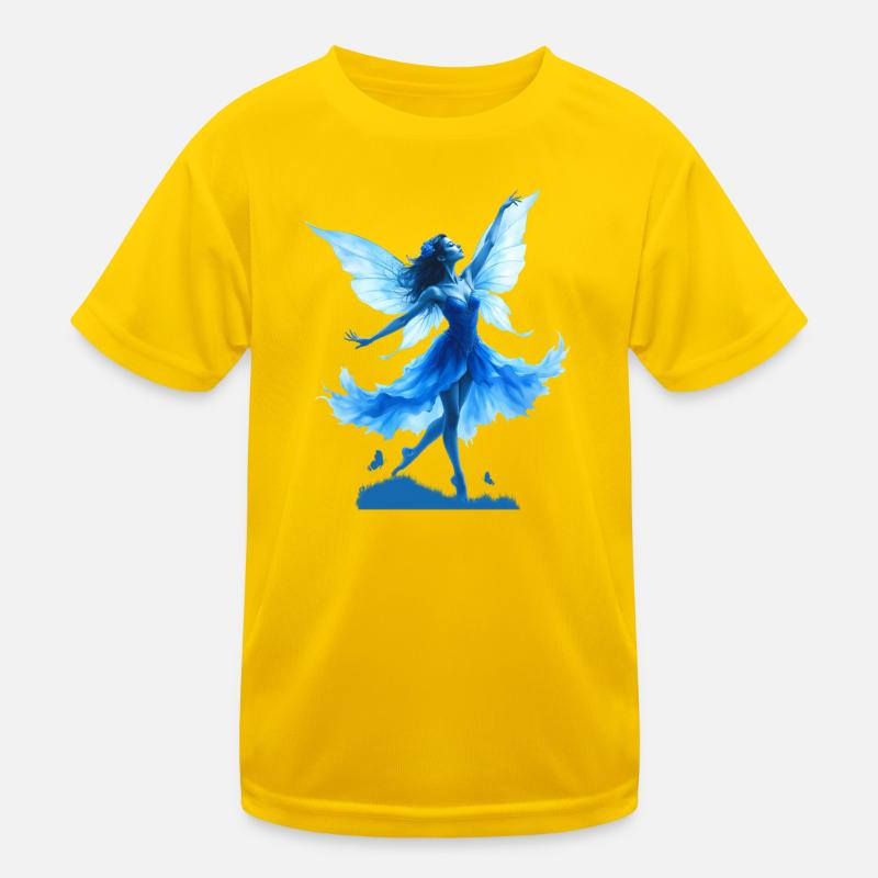 Blaue Fee in der Flucht Kinder Funktions-T-Shirt