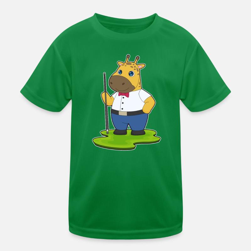 Giraffe Billiard Queue Sport Kinder Funktions-T-Shirt