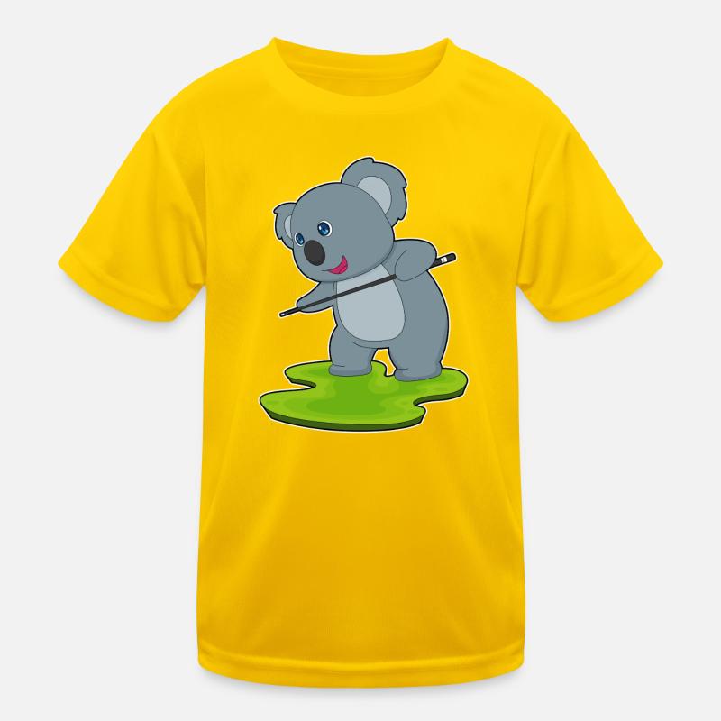 Koala Billiard Queue Sport Kinder Funktions-T-Shirt
