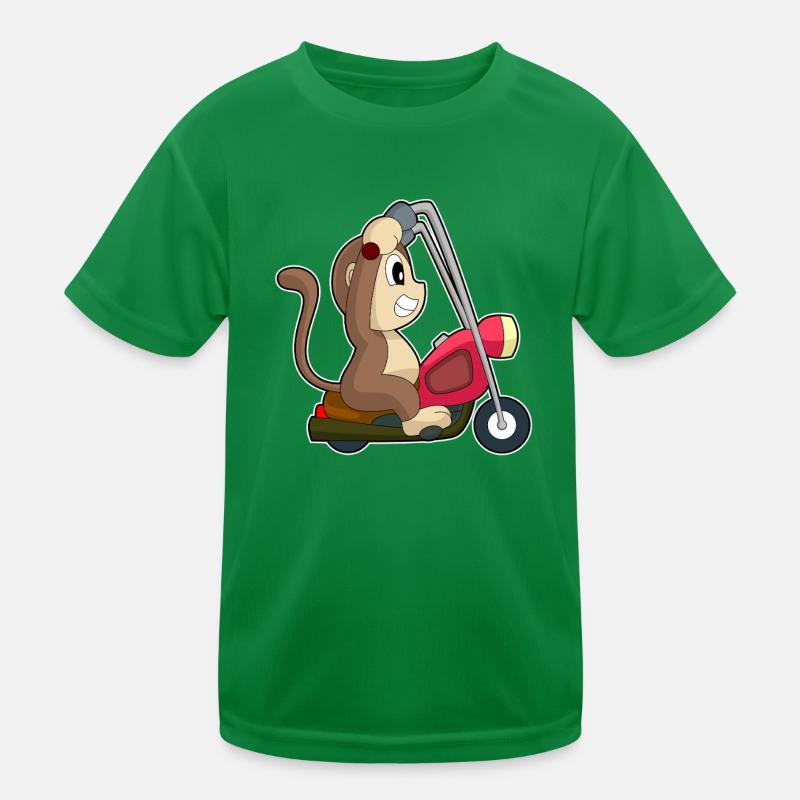 Monkey Motorcycle Kids Functional T-Shirt