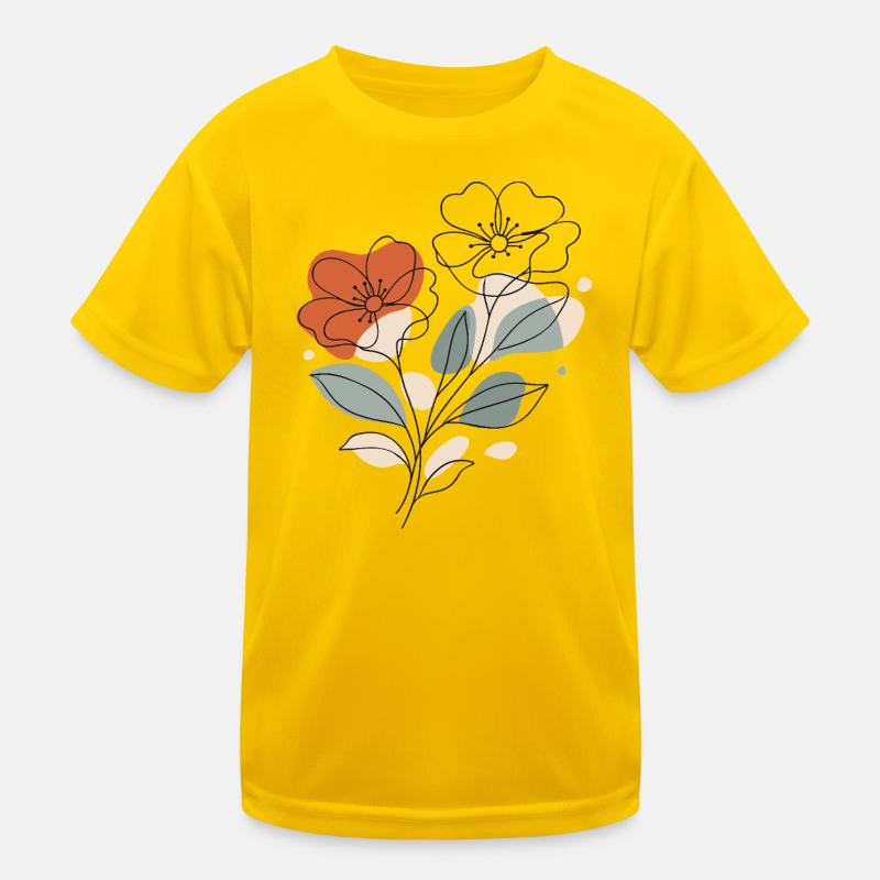 Abstraktes Blumen Muster Illustration Kinder Funktions-T-Shirt