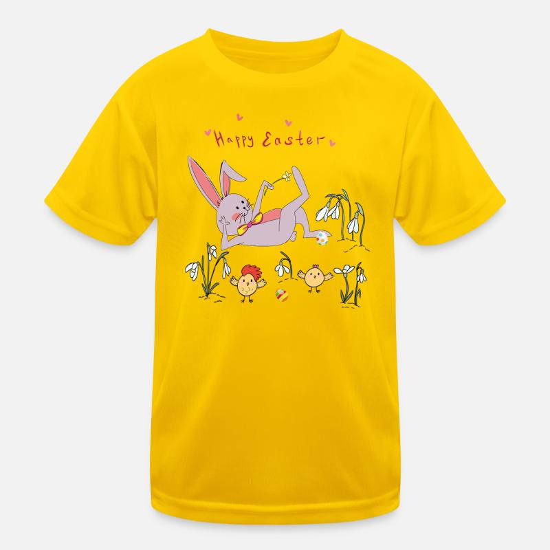 Lapin de Pâques avec poussins T-shirt sport Enfant