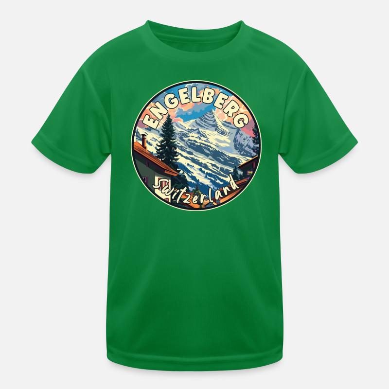 Alpine Engelberg in der Schweiz erleben Kinder Funktions-T-Shirt