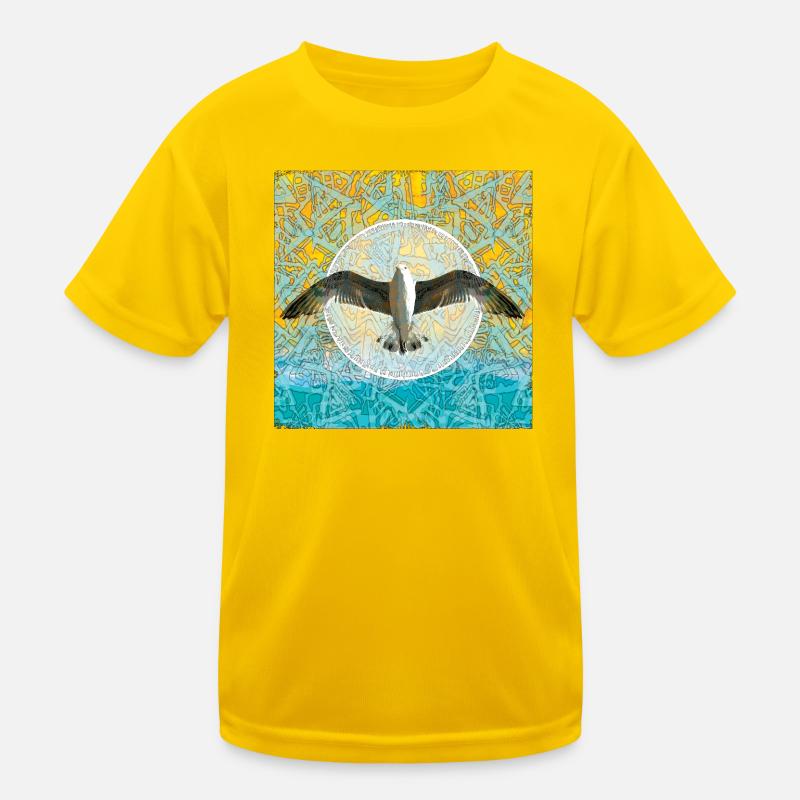 Möwe im Farbmandala yoga Kinder Funktions-T-Shirt