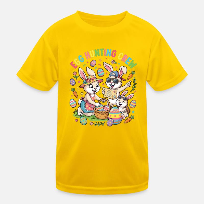 Hosterhasen Familie -Eier Sammler Kinder Funktions-T-Shirt