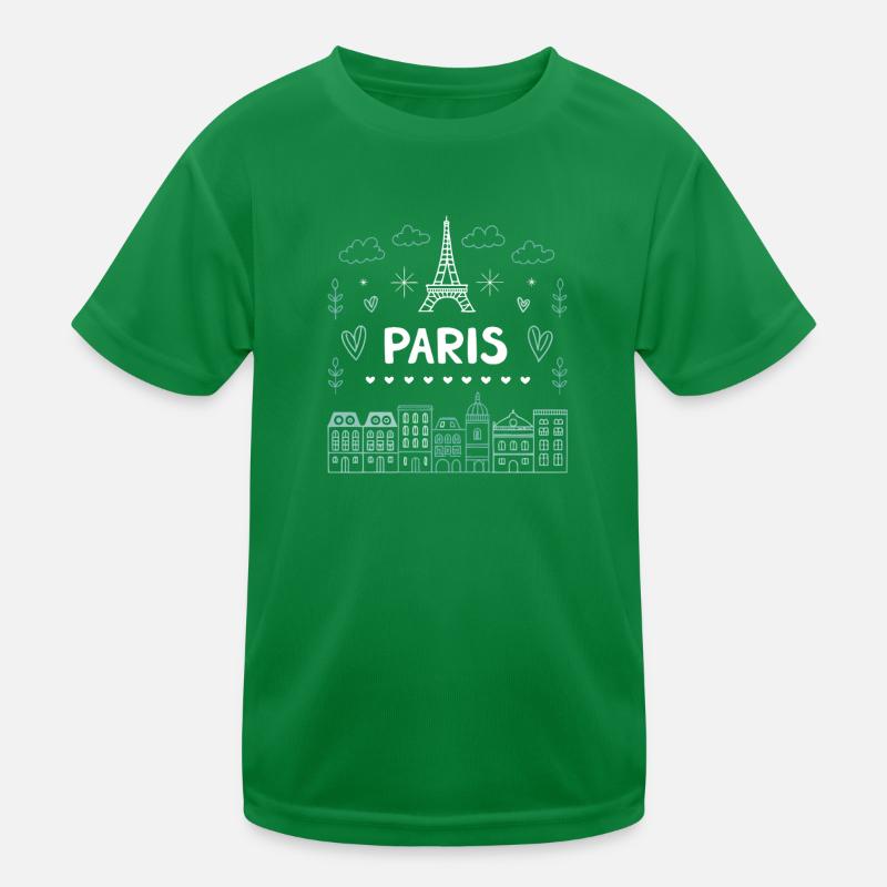 Pariser Eiffelturm-Herzen-Doodle Kinder Funktions-T-Shirt