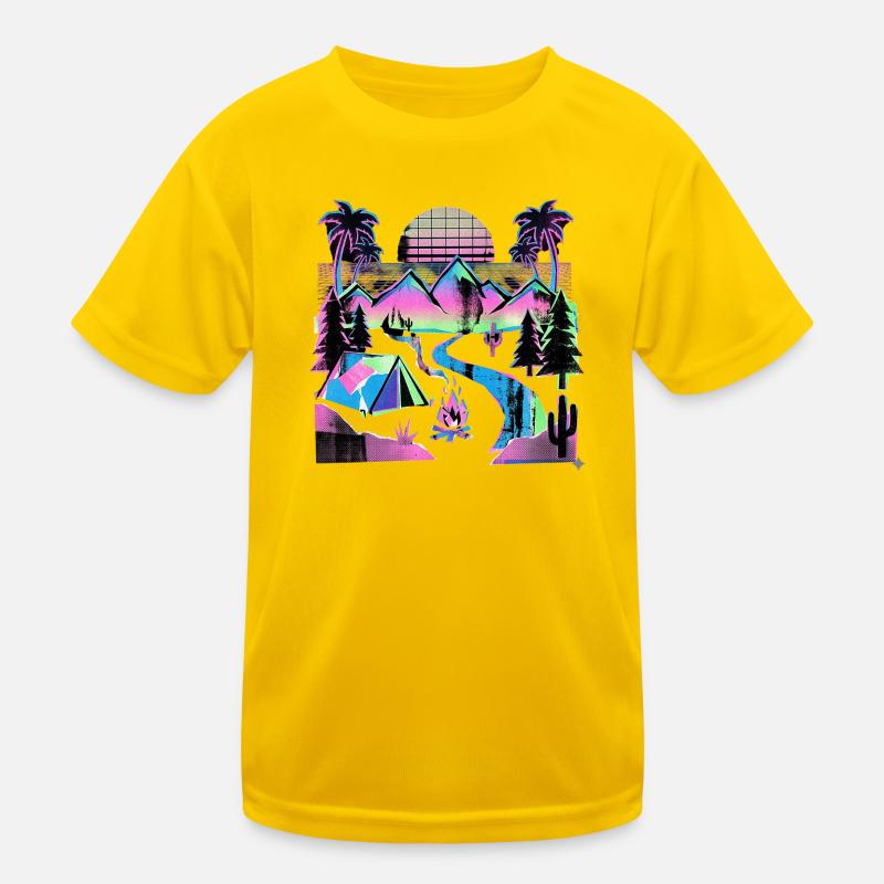 Retro Wave Camper Kinder Funktions-T-Shirt
