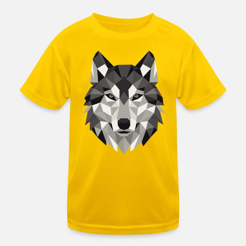 Géométrie Lowpoly de Wolf Head T-shirt sport Enfant
