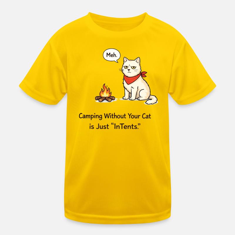 InTent Cat Camping Design de jeux de mots T-shirt sport Enfant
