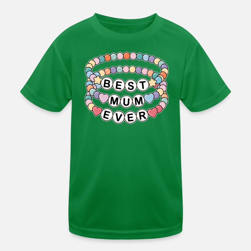 Beste Mama Ever - Perlenkette für Muttertag Kinder Funktions-T-Shirt