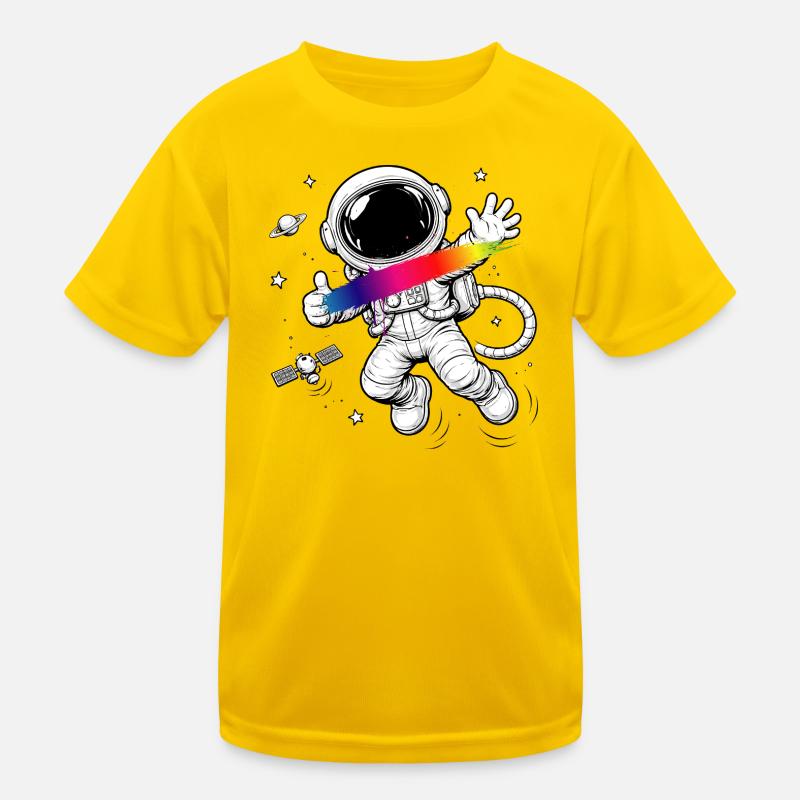 Astronaut Regenbogen Splash Space Design  Kinder Funktions-T-Shirt