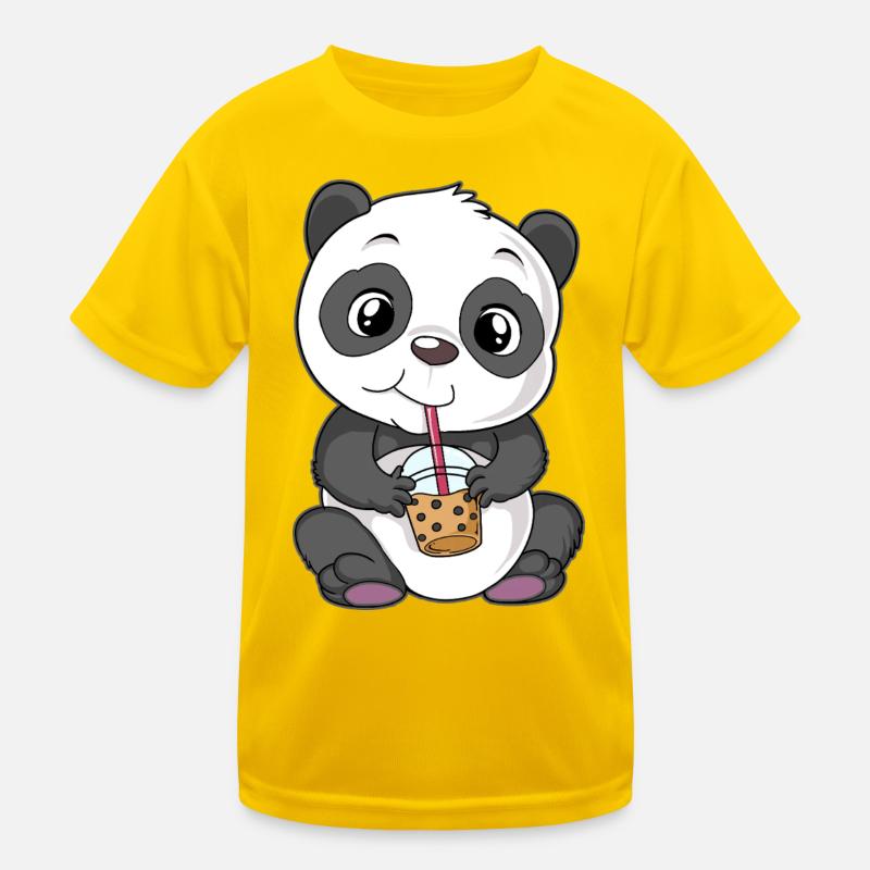 Panda Bubble Tea Kids Functional T-Shirt