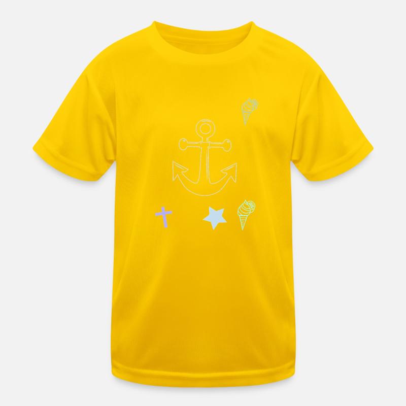 Maritim Anker Kreuz Eiscrem Kids Functional T-Shirt
