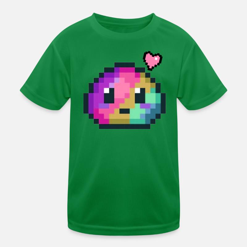 Pixel Color Explosion Heart 8 Bit Retro Style Kids Functional T-Shirt