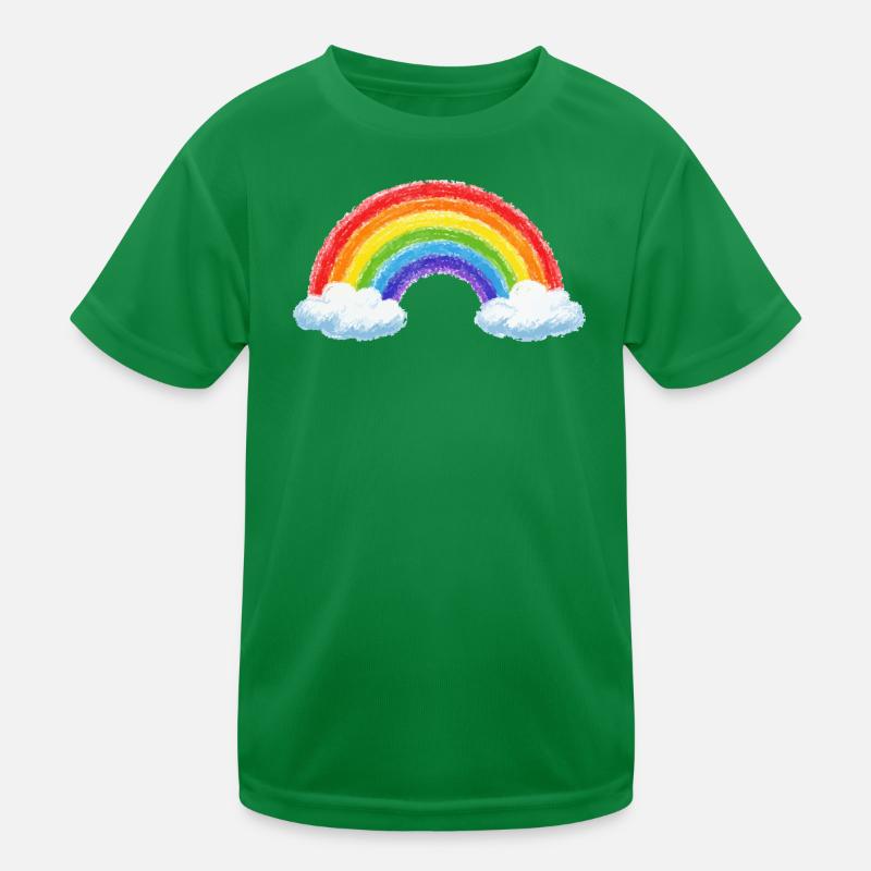 Regenbogen über Wolken Kinder Funktions-T-Shirt