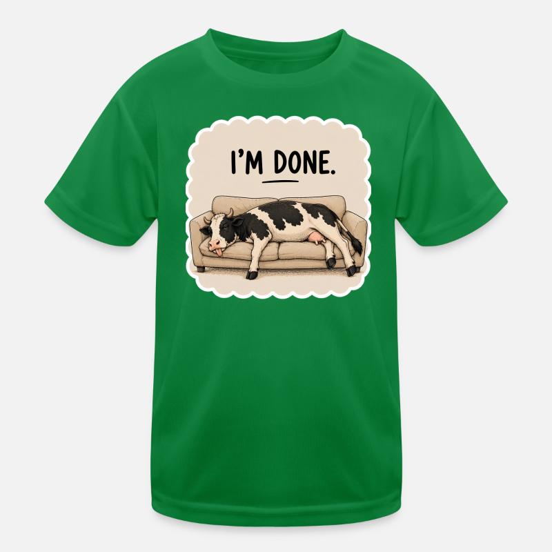 I’m Done – Lustige Kuh auf Sofa Kinder Funktions-T-Shirt