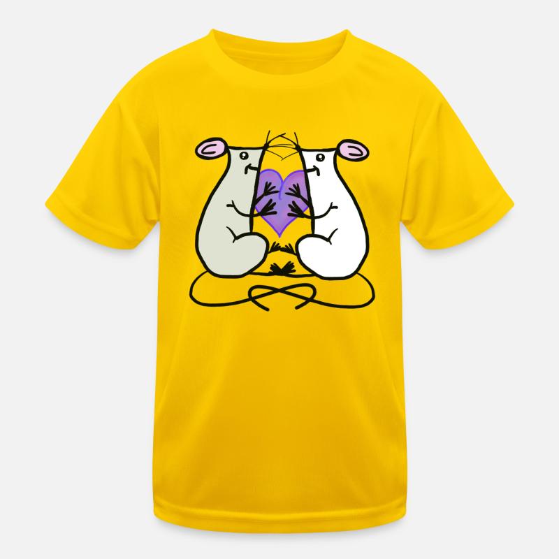 Ratten Mäuse Herz Valentin Freunde Kinder Funktions-T-Shirt