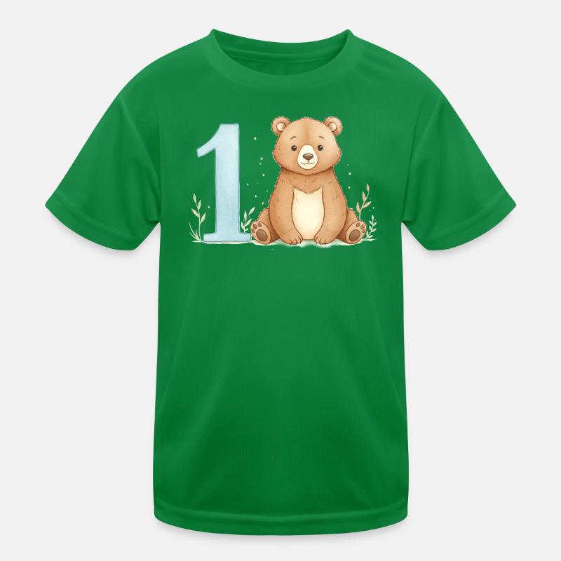 Ours aquarelle avec le numéro 1 T-shirt sport Enfant