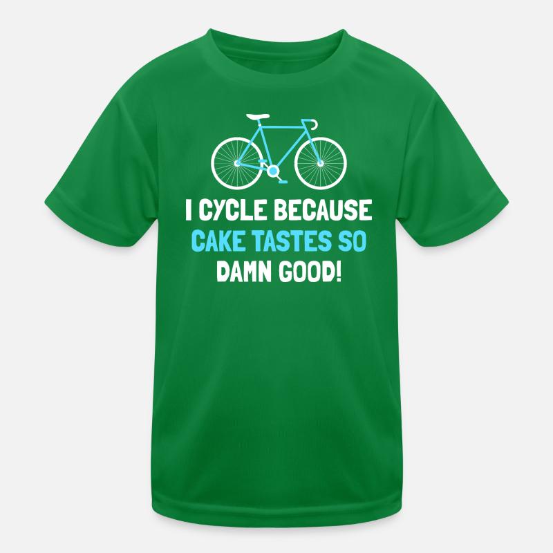 Cycle parce que le gâteau a un goût tellement bon bleu T-shirt sport Enfant