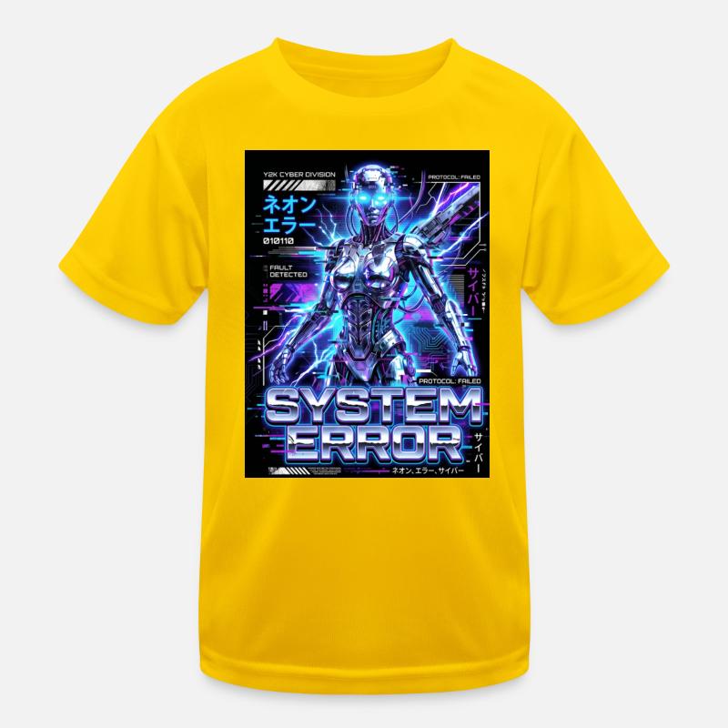 System Error Neon Cyborg Kids Functional T-Shirt