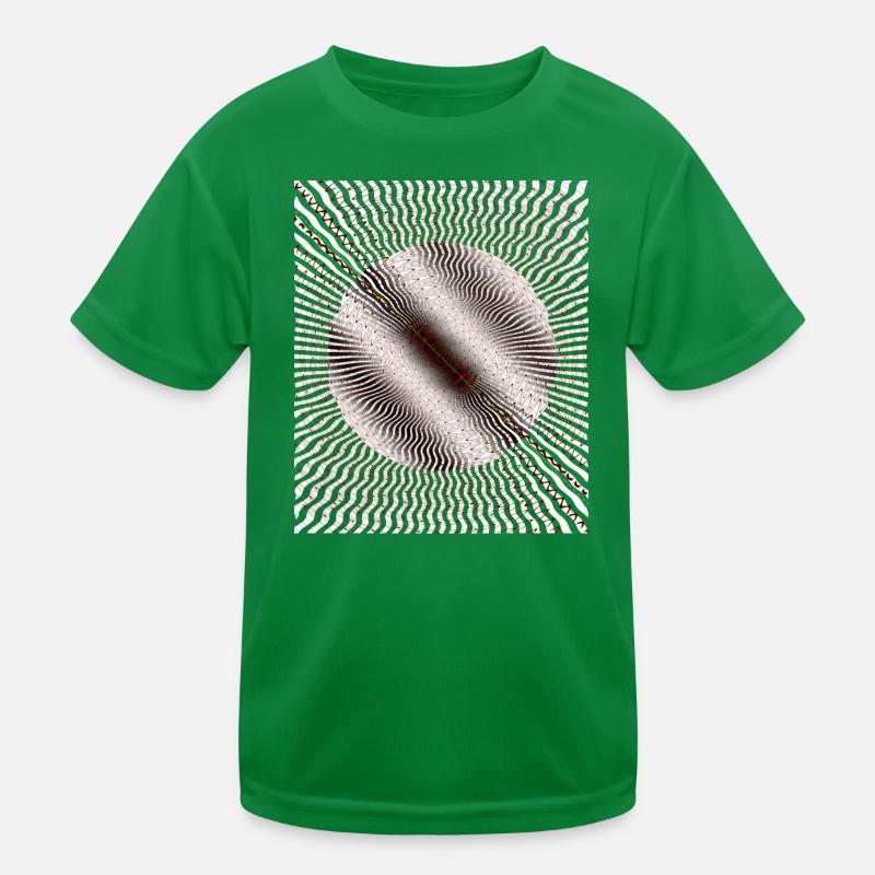 Circular Swirl Illusion Pattern Kids Functional T-Shirt