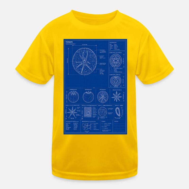 Tomato Blueprint Diagram Kids Functional T-Shirt