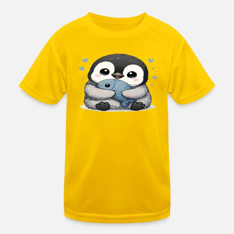 Pingouin câlin avec poisson T-shirt sport Enfant