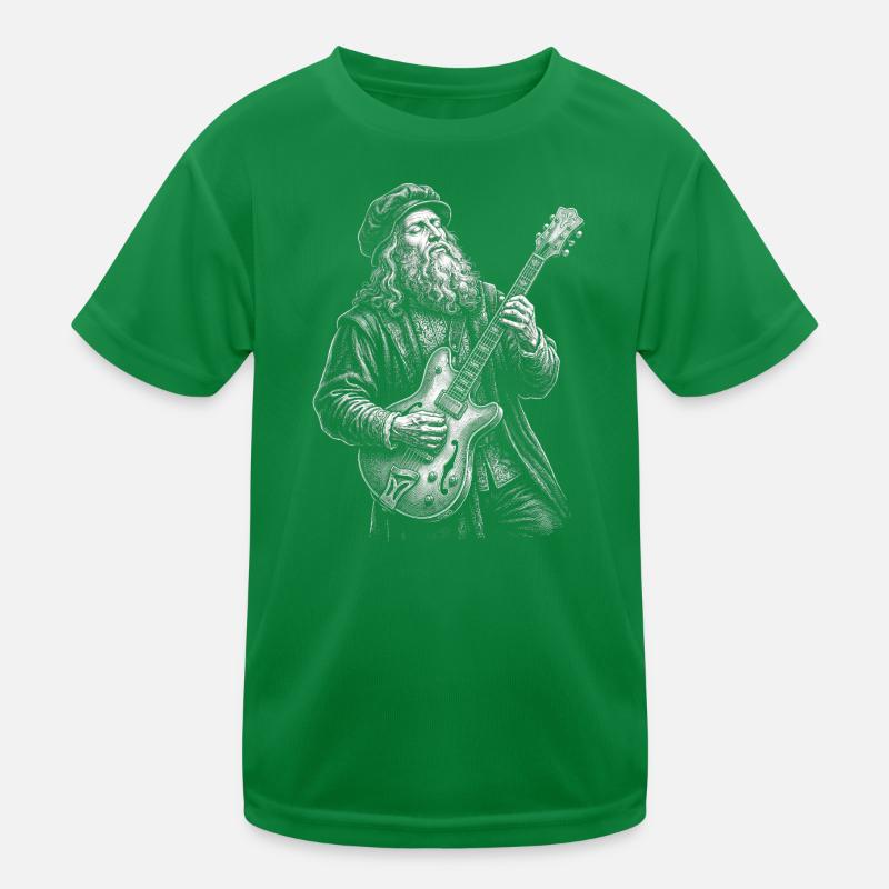 Leonardo Da Vinci plays guitar Kids Functional T-Shirt