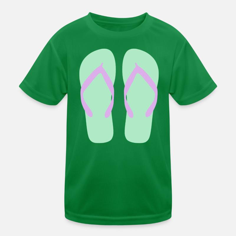 Mint Flip Flops Lavender Straps Kids Functional T-Shirt