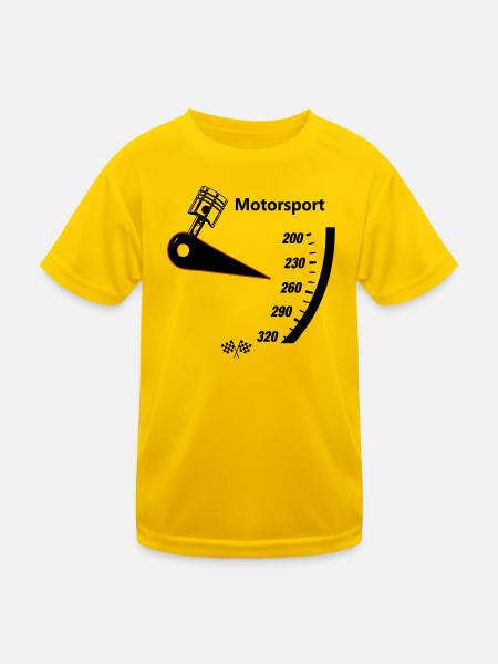 Motorsport Tacho - Kinder Funktions-T-Shirt - Eigelb - Vorne