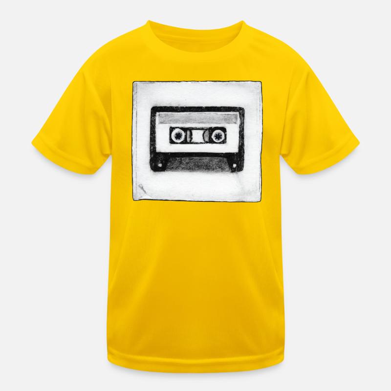 Kassette - handgeschnitzte Druckvorlage Kinder Funktions-T-Shirt