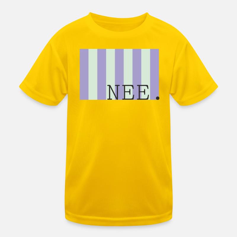 Nee Pastellstreifen Schrift Kinder Funktions-T-Shirt