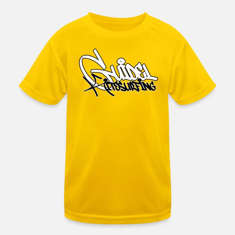Surf Graffiti Contrasting Typo Kids Functional T-Shirt