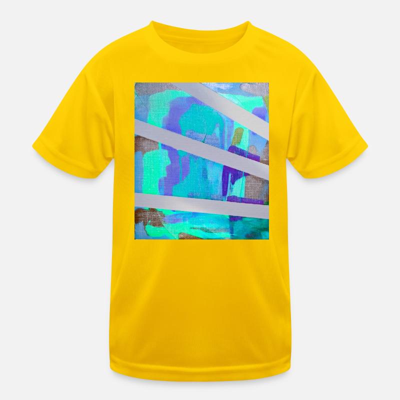 Collage à rayures abstraites néon T-shirt sport Enfant
