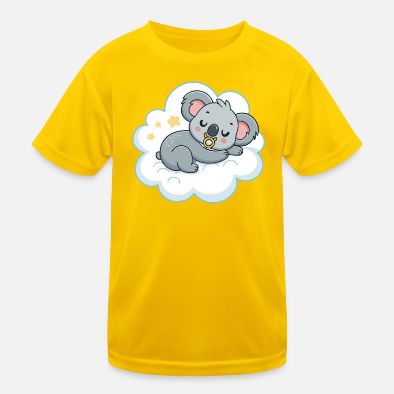 Dreamy Koala on Pacifier Cloud Kids Functional T-Shirt